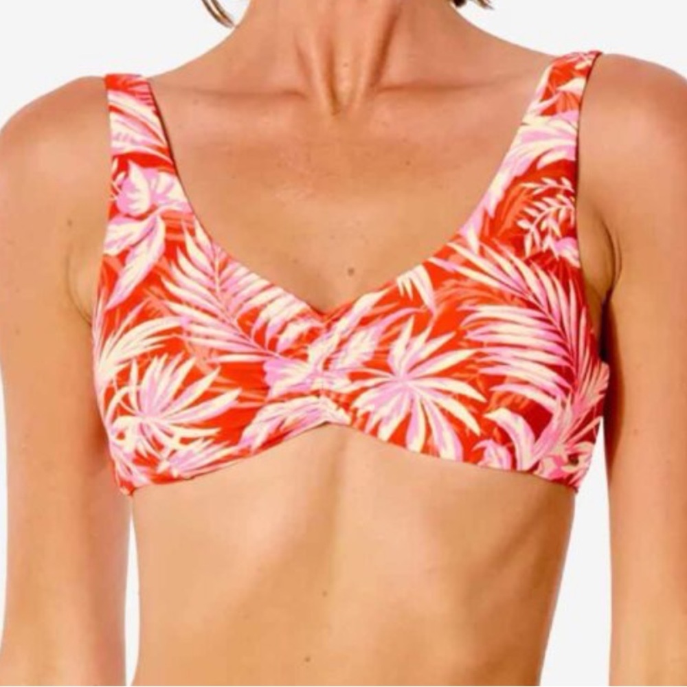 NWT Ripcurl Sun Rays Crop Bikini Top in Red Size M